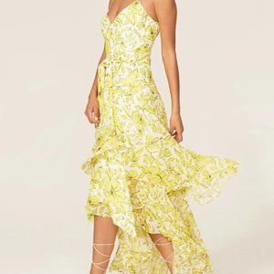Badgley Mischka Yellow Floral Dress
